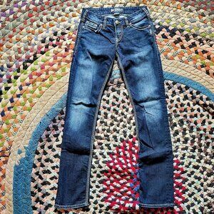 Silver Jean Co. Brand Berkeley blue straight leg jeans Size 26" #denim